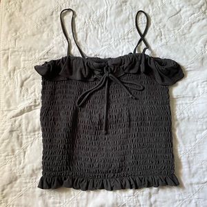 American eagle outfitters smocked ruffled top